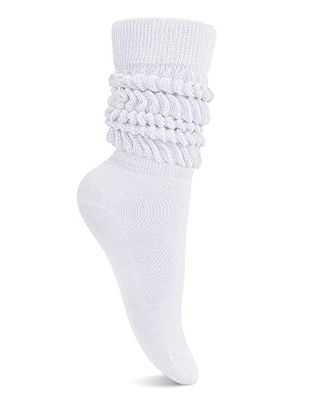 Hasmes Slouch Socks Women,scrunch Socks,knee High Slouchy Socks for Women Size 6-11 White