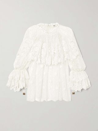 Ruffled Corded Lace Blouse