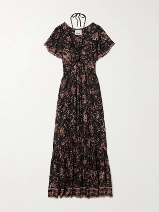 Agathe Tiered Printed Cotton and Silk-Blend Crepon Halterneck Maxi Dress