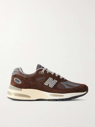 991 Suede, Faux Leather and Mesh Sneakers