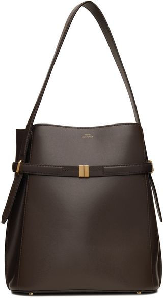 Brown Belted Bucket Bag