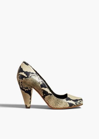 Khaite, Cedar Pump in Natural Python-Embossed Leather