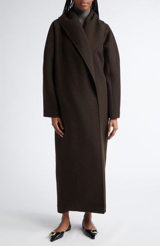 Shawl Collar Wool Blend Coat