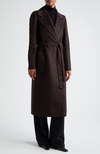 Lucia Tie Waist Wool Blend Coat