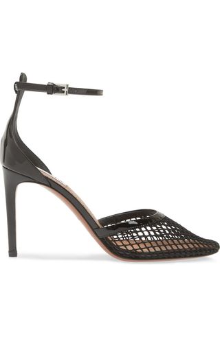 Fishnet Ankle Strap Pump