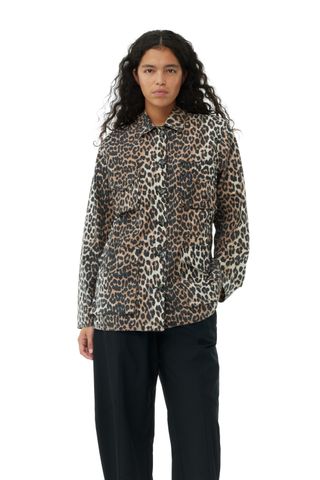 Leopard Cotton Canvas Jacket