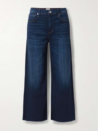 Lyra Frayed Cropped High-Rise Wide-Leg Jeans