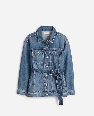 Madewell Belted Oversized Trucker Jean Jacket