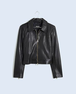 Madewell Shrunken Zip-Front Jacket in Leather