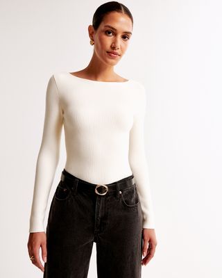 Long-Sleeve Ottoman Slash Top