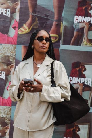 @catzauner, Ebony with a slouchy suede tote