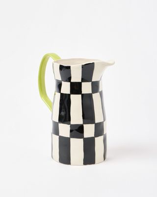 Chequerboard Black & White Ceramic Jug | Oliver Bonas