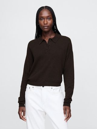 Cashsoft Relaxed Polo Sweater