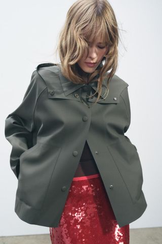 zara, WATER RESISTANT RUBBERIZED JACKET ZW COLLECTION