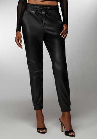 Bebe x Ciara Natural Waist Vegan Leather Jogger