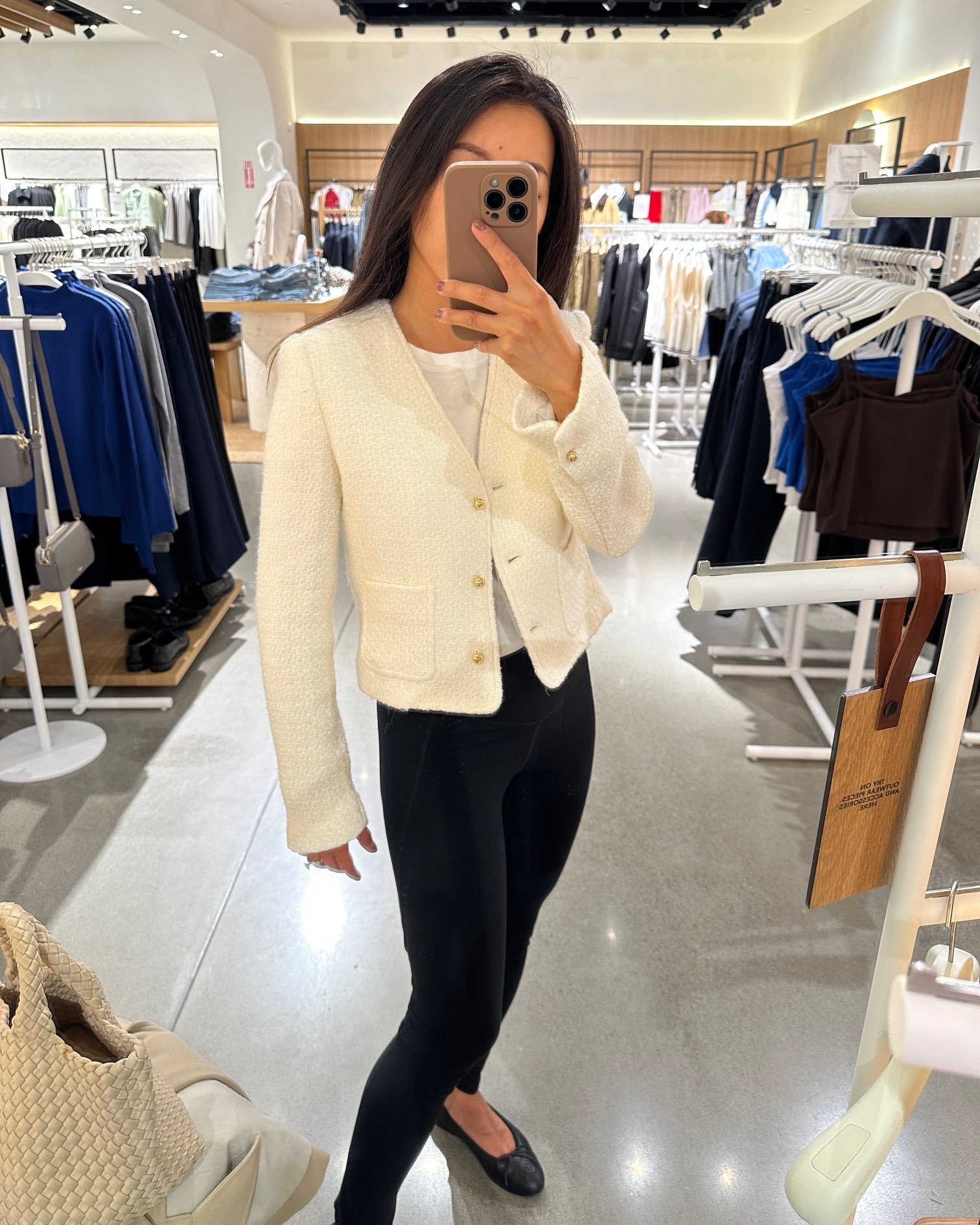 mango petite friendly tweed jacket