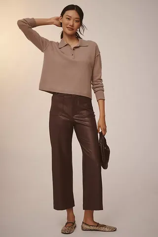 Maeve the Colette Cropped Vegan Leather Trousers