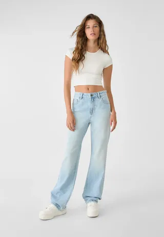 Mid-Rise Straight-Leg Jeans