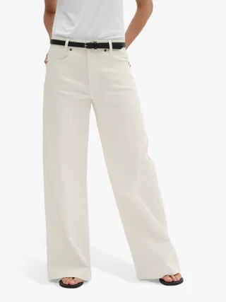 My Essential Wardrobe Dango High Waisted Wide Leg Jeans, Off White