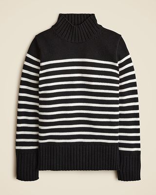 Cotton Turtleneck Sweater in Stripe