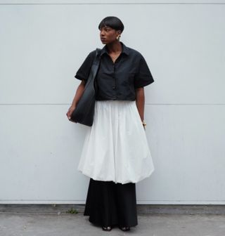 Woman with a nano bob haircut.