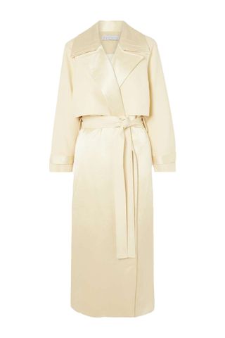 Dina Belted Satin-Twill Trench Coat