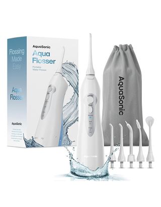 Aquasonic Water Flosser - Cordless Rechargeable Water Flossers for Teeth Cleaning - Waterproof Aqua Flosser, Portable Oral Irrigator for Dental Cleaning With 5 Jet Tips – Braces Home Travel