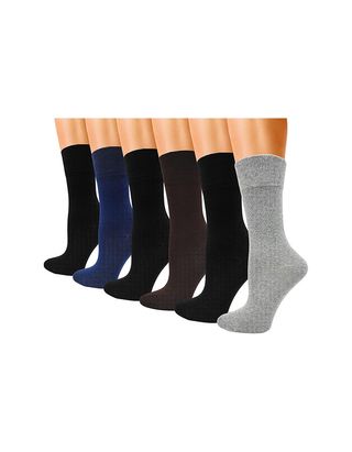 Winterlace Womens Soft Bamboo Rayon Viscose Dress Socks, 6 Pairs Trouser Socks Premium Thin Crew Socks Bulk Pack