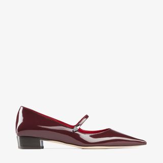 Jimmy Choo, Garnet & Red Brushed Leather Flats