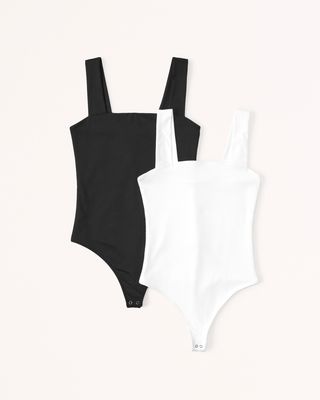 2-Pack Seamless Fabric Squareneck Bodysuits