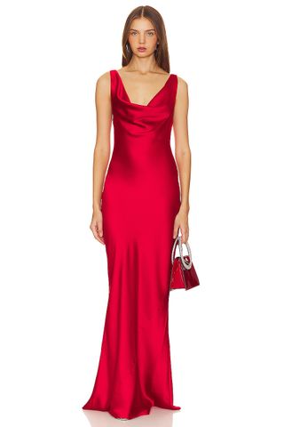 Deep Drape Neck Gown