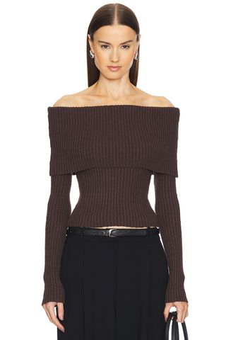 L'Academie By Marianna Namir Off Shoulder Sweater