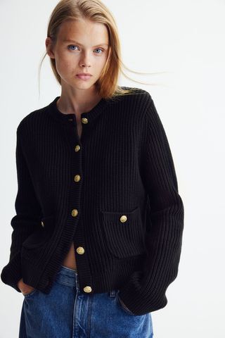 Rib-Knit Cardigan