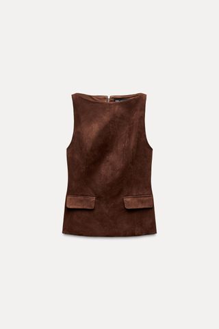 Faux Suede Flap Top