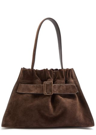 Scrunchy Satchel 2 Suede Top Handle Bag