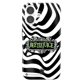 Black and white striped Beetlejuice phone case