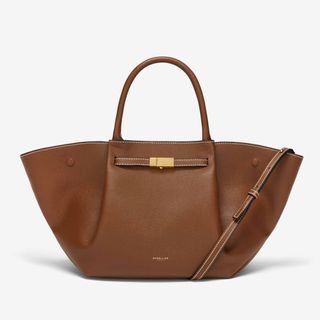 The Midi New York | Tan Small Grain Ecru Stitching | Demellier