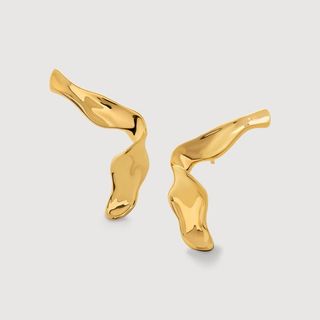 Gold Vermeil the Wave Large Stud Earrings