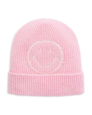 Knit Smile Outline Wool Cashmere Blend Beanie