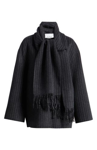 Oversize Wool Blend Scarf Coat