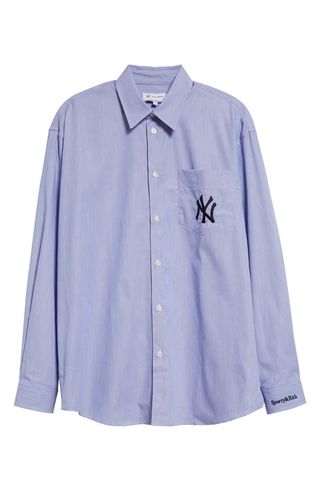 Yankees Serif Cotton Oversize Button-Up Shirt