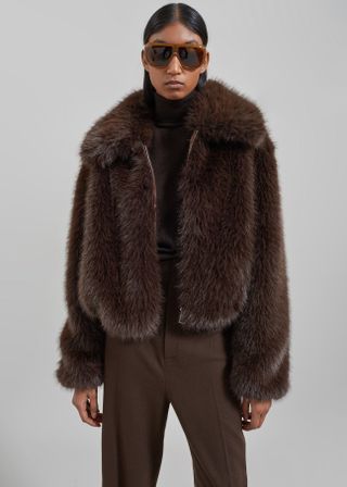 Hope Faux Fur Jacket - Brown