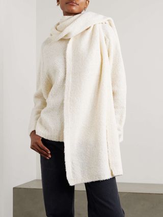 Siren Bouclé Sweater With Detachable Scarf