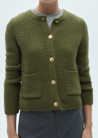 Mango, Button Knit Cardigan