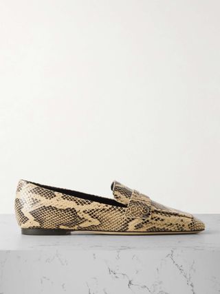 Tom Snake-Effect Leather Loafers