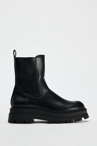 Track Sole Ankle Boots