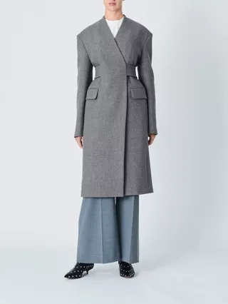 John Lewis X A.w.a.k.e. Mode Belted Coat, Grey