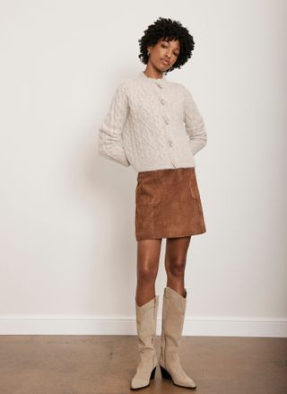 Tan Suede Mini Skirt