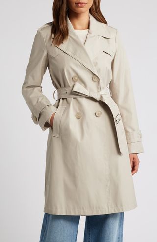 Water Resistant Cotton Blend Trench Coat