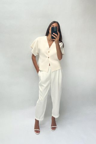 Straight-Leg Trousers With Turn-Up Hems